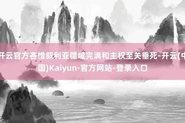 开云官方吝惜叙利亚疆域完满和主权至关垂死-开云(中国)Kaiyun·官方网站-登录入口