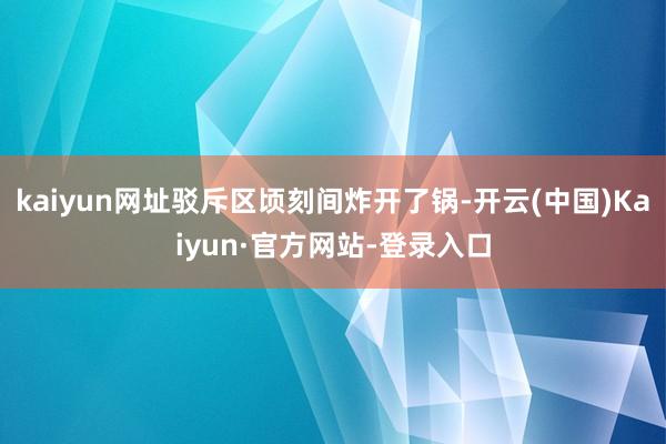 kaiyun网址驳斥区顷刻间炸开了锅-开云(中国)Kaiyun·官方网站-登录入口