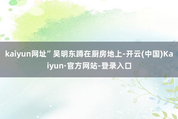 kaiyun网址”吴明东蹲在厨房地上-开云(中国)Kaiyun·官方网站-登录入口