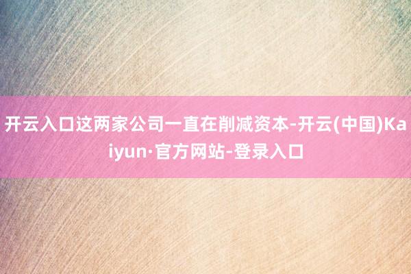 开云入口这两家公司一直在削减资本-开云(中国)Kaiyun·官方网站-登录入口