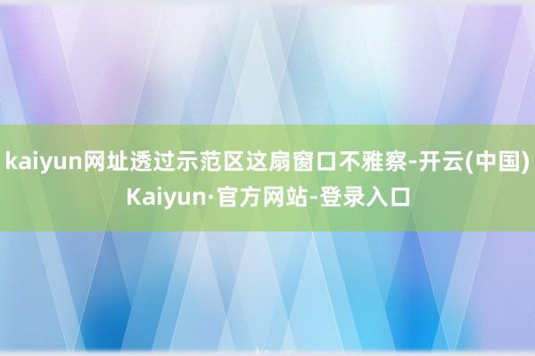 kaiyun网址透过示范区这扇窗口不雅察-开云(中国)Kaiyun·官方网站-登录入口