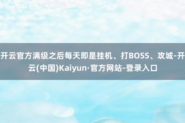 开云官方满级之后每天即是挂机、打BOSS、攻城-开云(中国)Kaiyun·官方网站-登录入口
