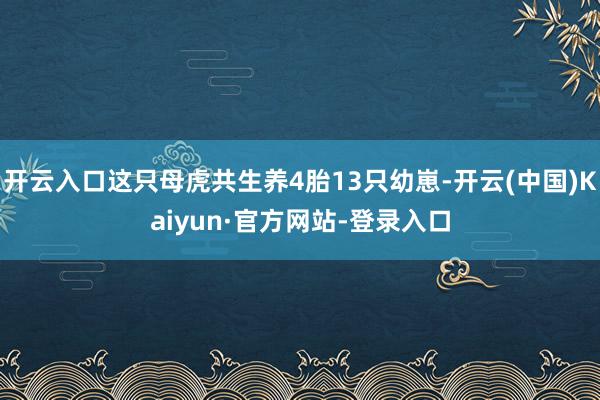 开云入口这只母虎共生养4胎13只幼崽-开云(中国)Kaiyun·官方网站-登录入口